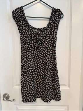 Aeropostale Black Mini Dress with White Floral Print